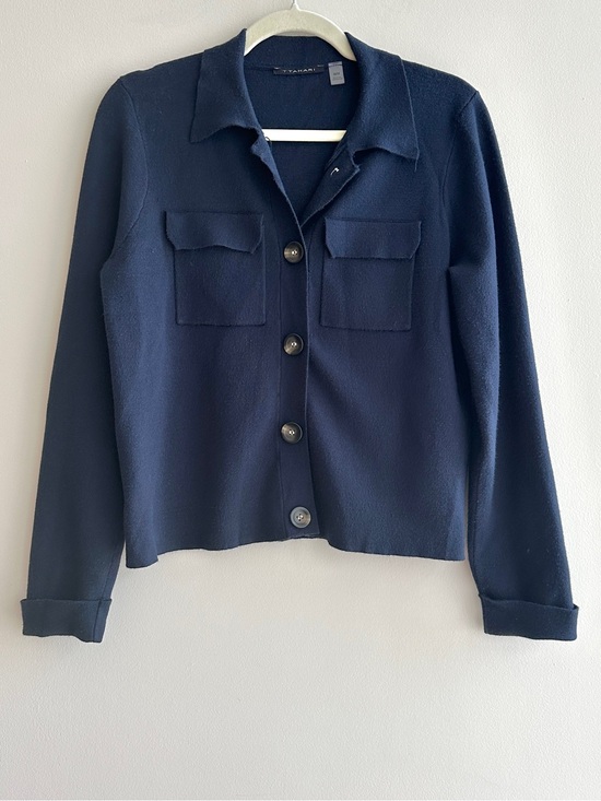 T Tahari Sweaters - T Tahari Women’s Navy Blue Button Down Cardigan Sweater Jacket, Size Medium